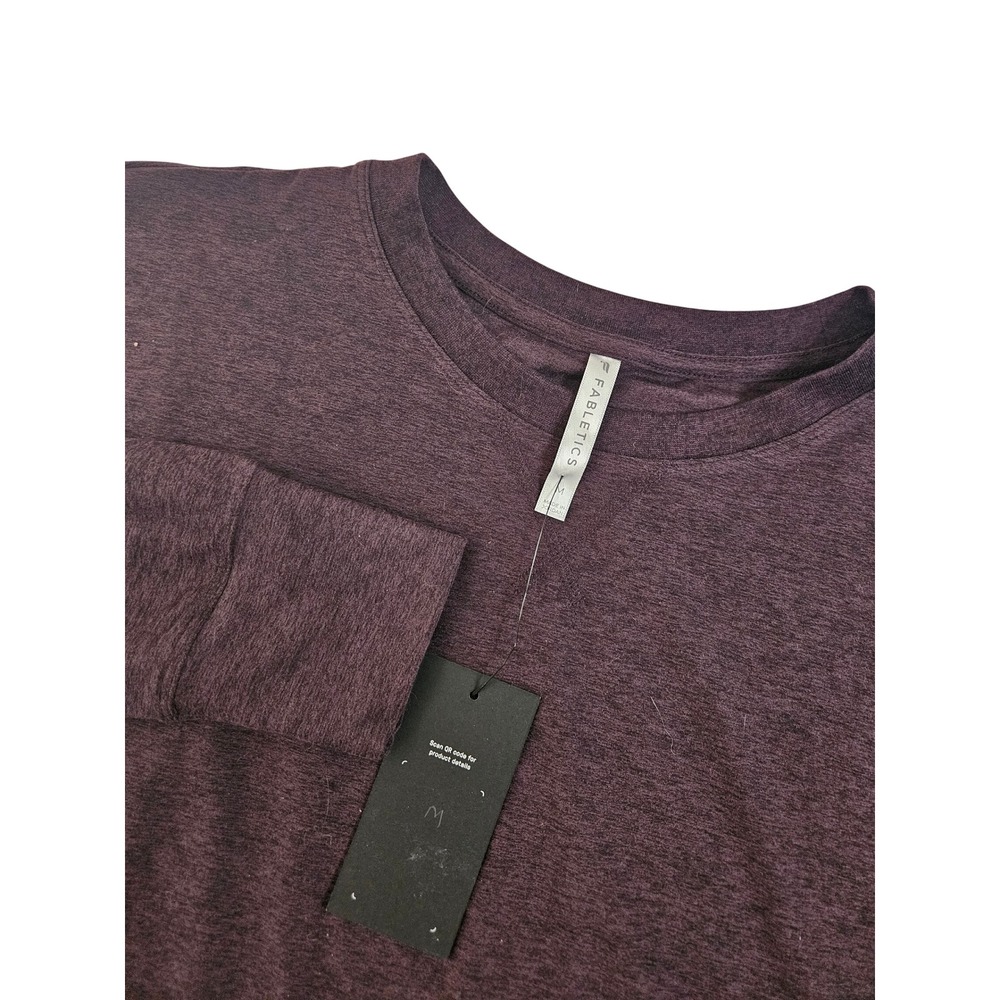 Fabletics  Long Sleeve Activewear Top Womens Medium  Heathered Plum Purple New